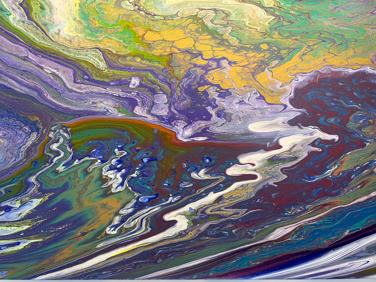 'Celestial Dreams' - Large Mystical Heaven Flow Painting - 40" x 40" x 1.5"