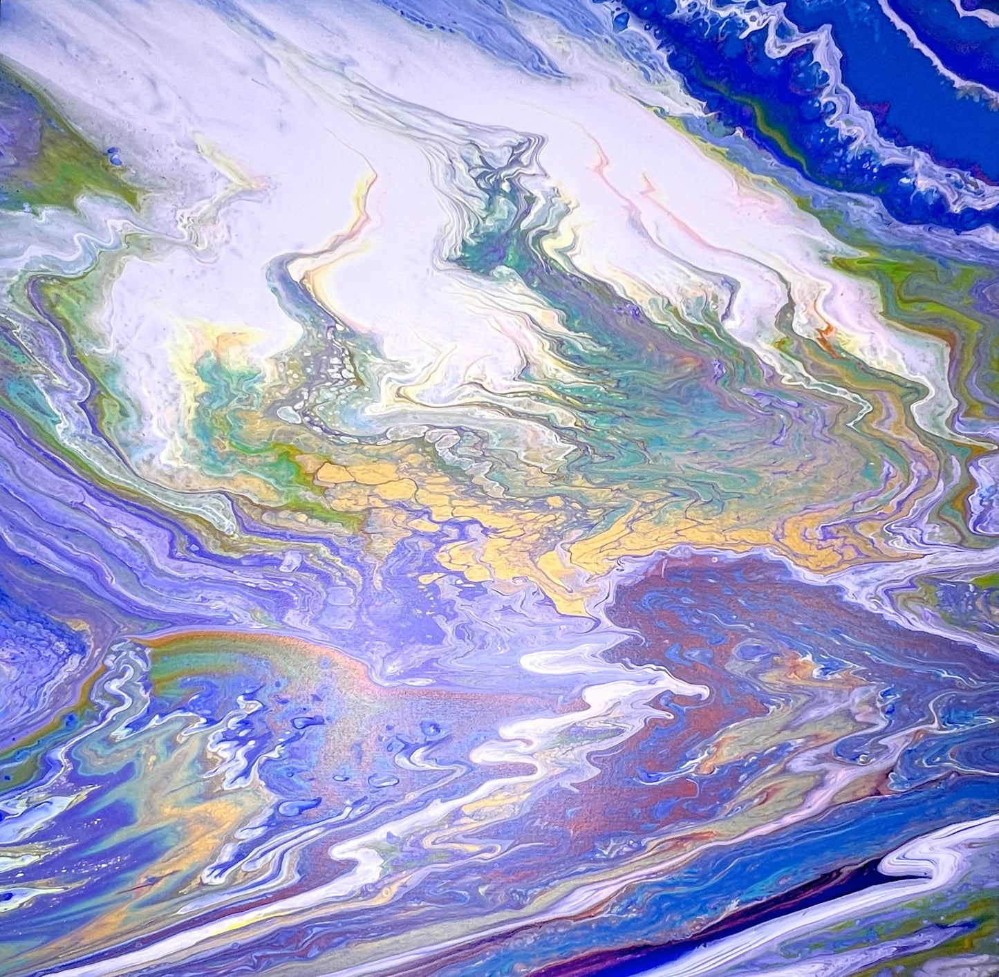 'Celestial Dreams' - Large Mystical Heaven Flow Painting - 40" x 40" x 1.5"