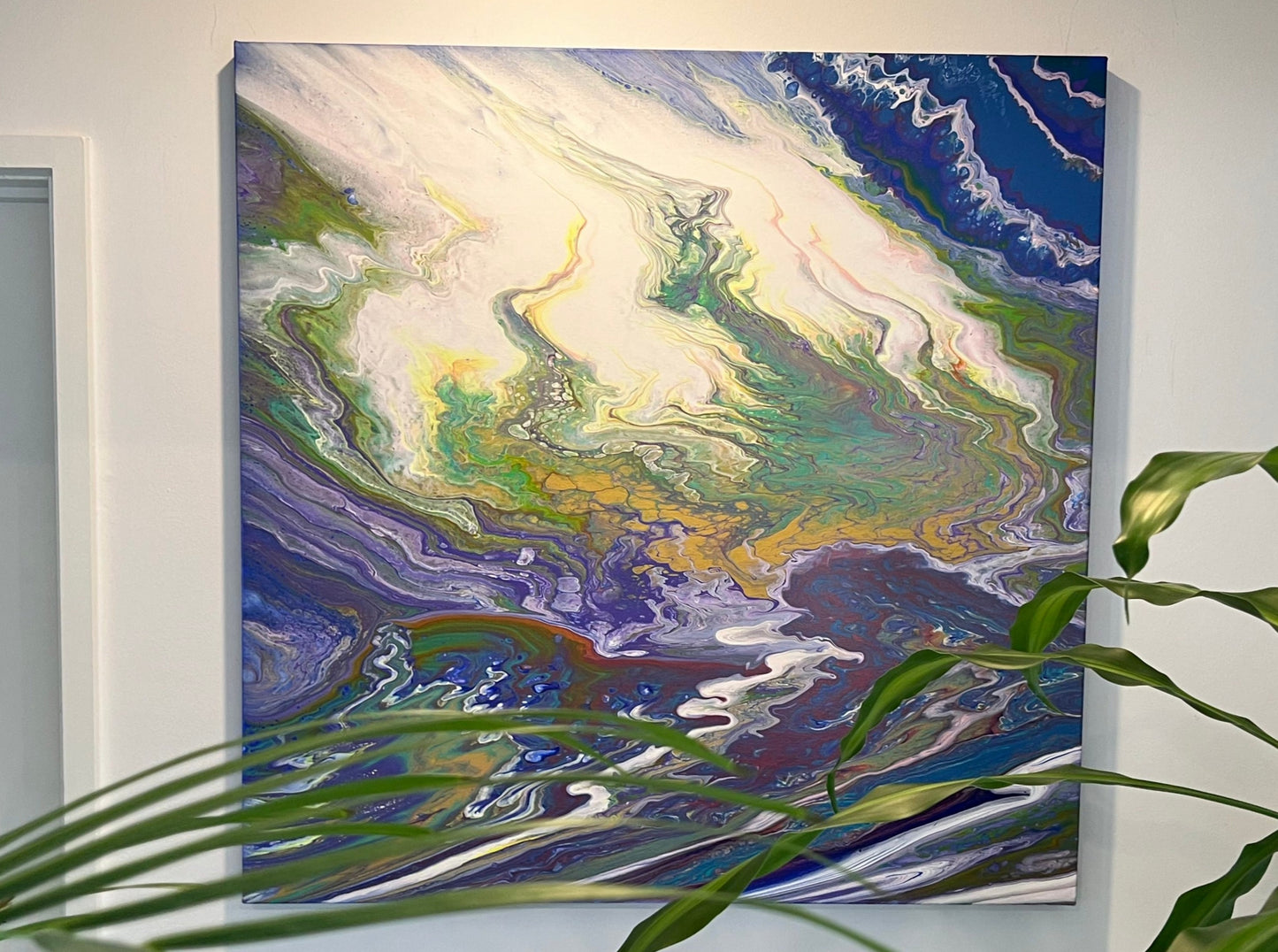 'Celestial Dreams' - Large Mystical Heaven Flow Painting - 40" x 40" x 1.5"