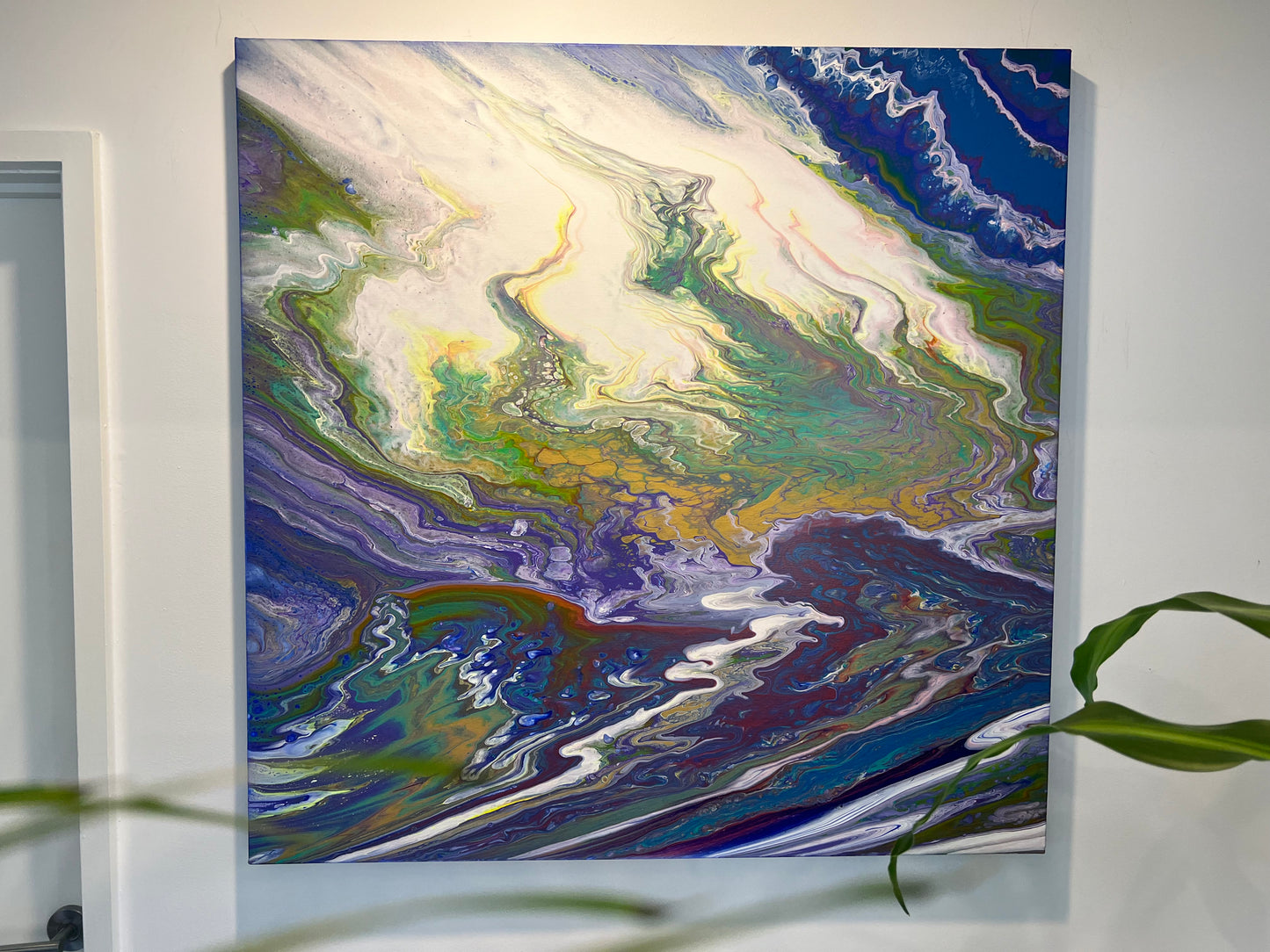 'Celestial Dreams' - Large Mystical Heaven Flow Painting - 40" x 40" x 1.5"