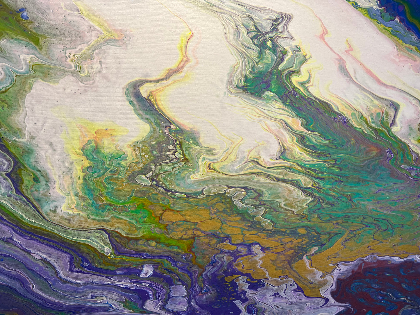 'Celestial Dreams' - Large Mystical Heaven Flow Painting - 40" x 40" x 1.5"