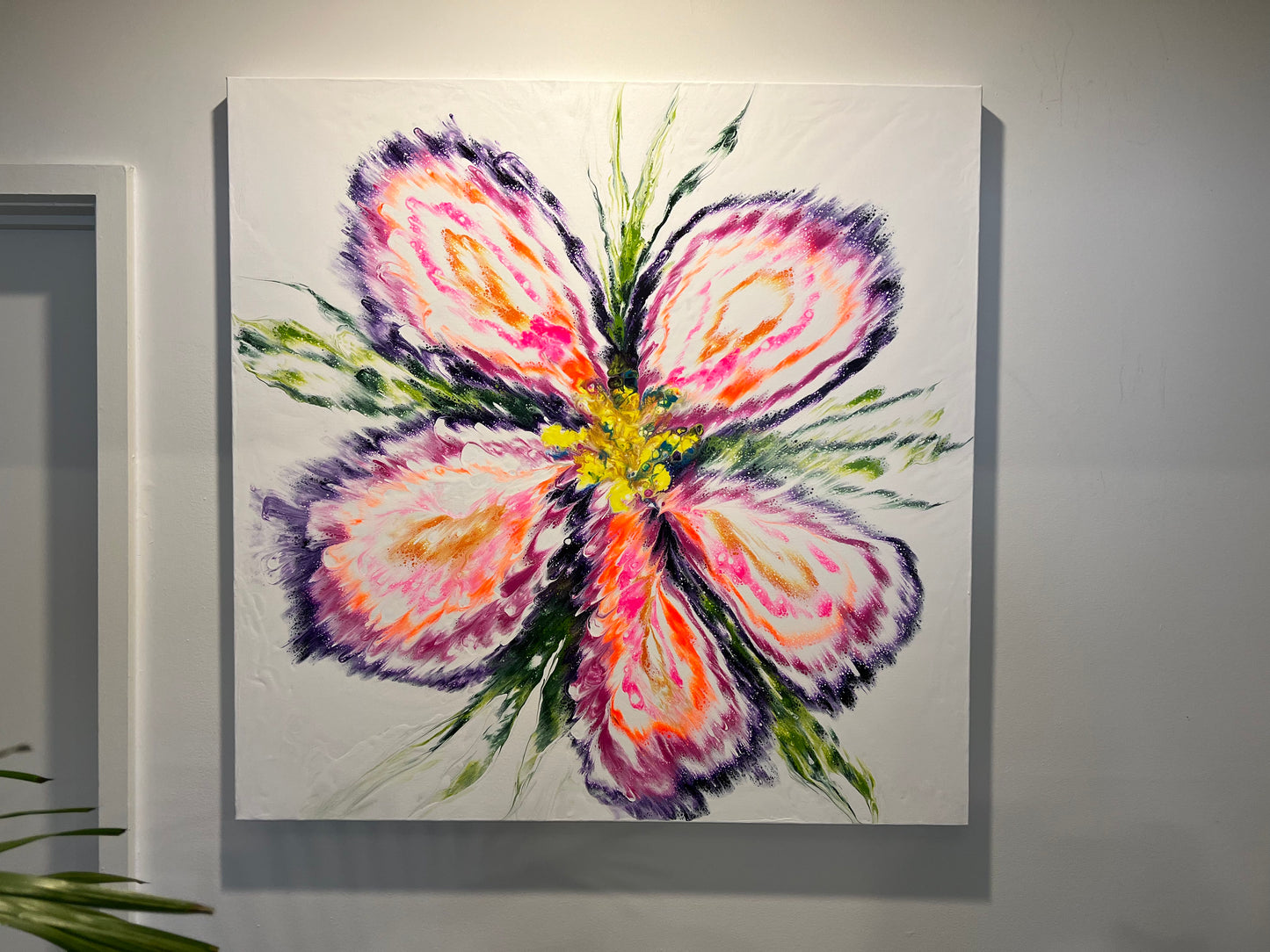 'Blossom Fusion' - Large Flow Painting - 36” x 36” x 1.5”